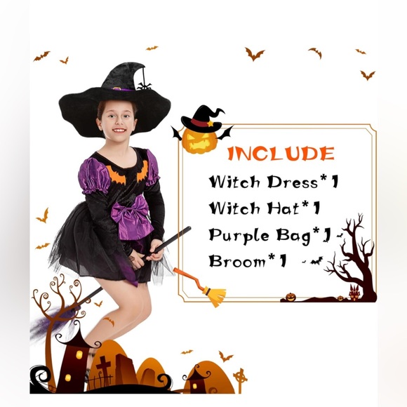 New Witch Costume for Girls- Cute Toddler Witch Costume for Kids Halloween Witch - Picture 5 of 10
